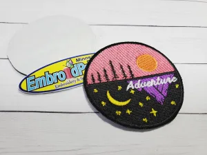 Night Adventure Mountain 100% Embroidered Patch Size 3X3 Iron on cool Patch