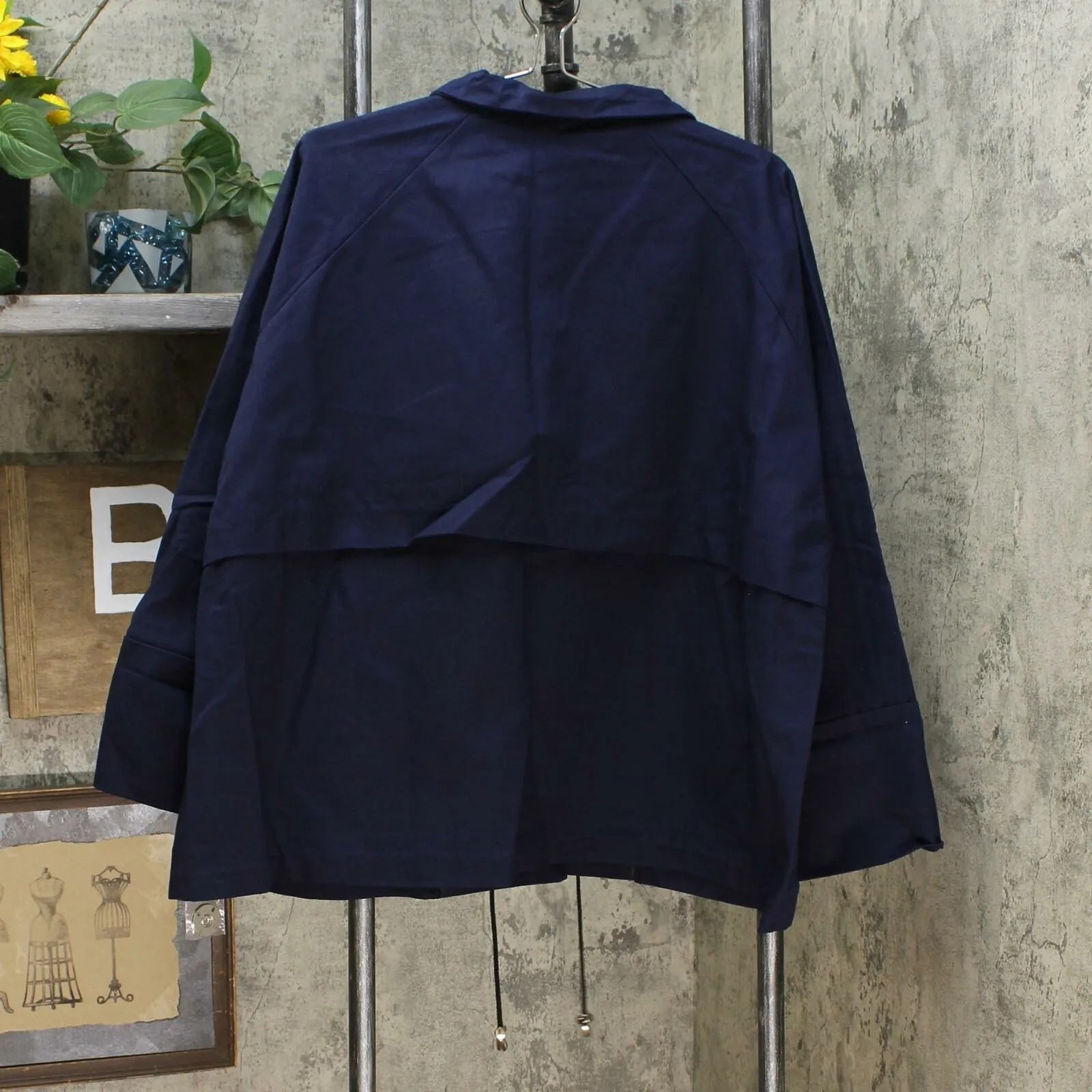 NWT MarlaWynne Womens Canvas Drama Snap Front Jacket With Pockets. 638793