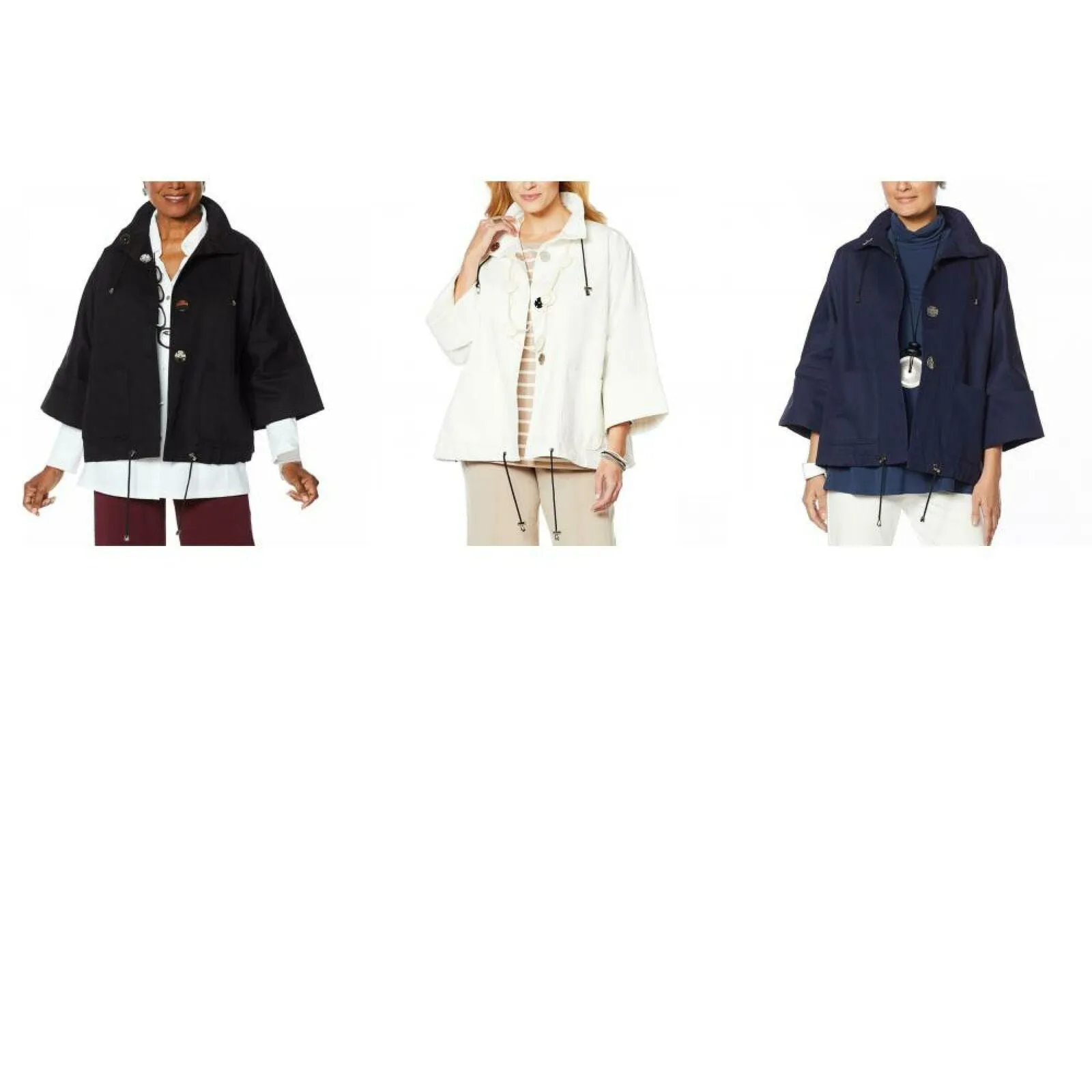 NWT MarlaWynne Womens Canvas Drama Snap Front Jacket With Pockets. 638793