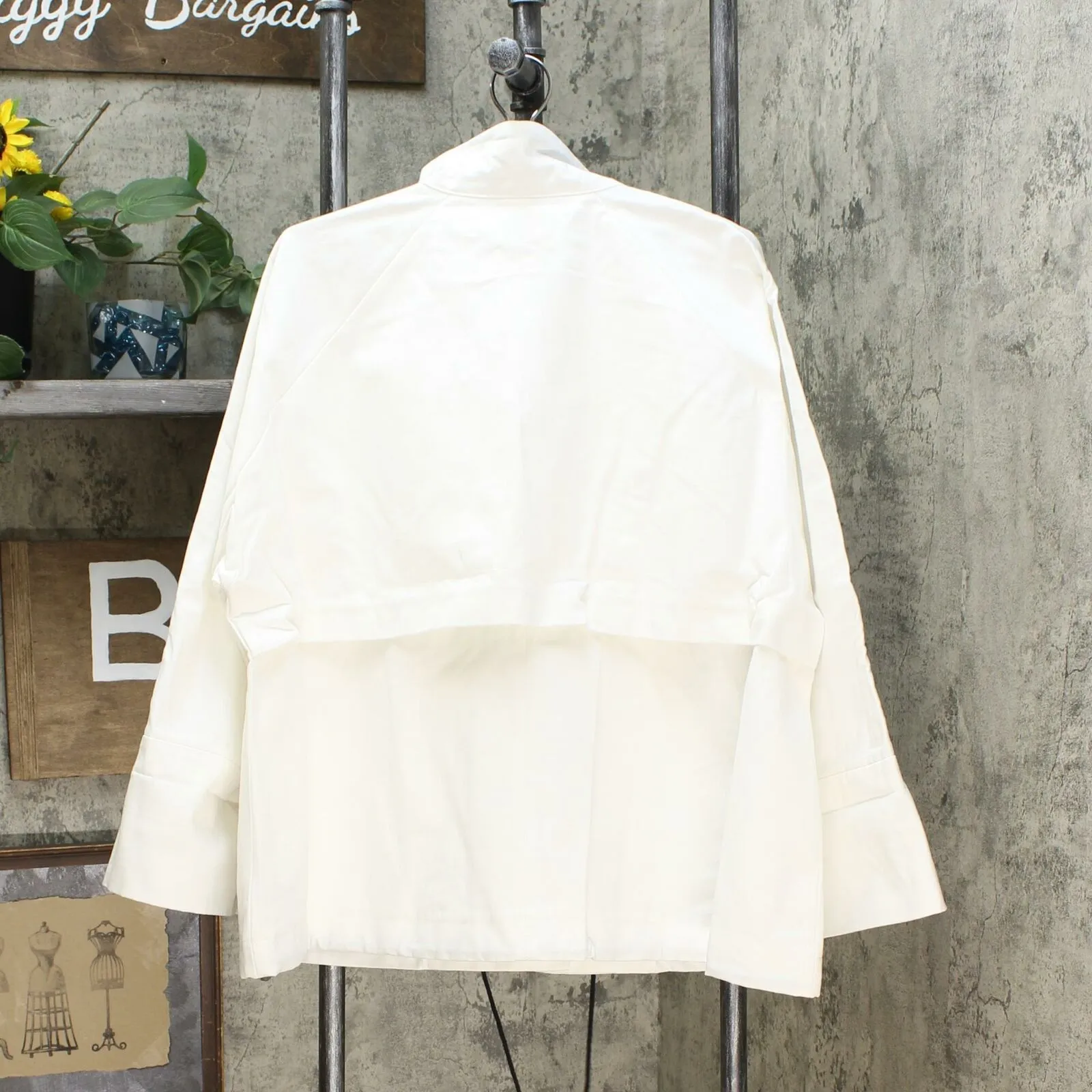 NWT MarlaWynne Womens Canvas Drama Snap Front Jacket With Pockets. 638793