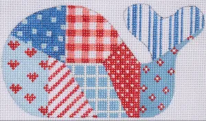 OM-185 - Mini Whale – Patchwork – red, white & blue