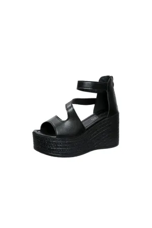 Open Toe Cutout Wedge Sandals