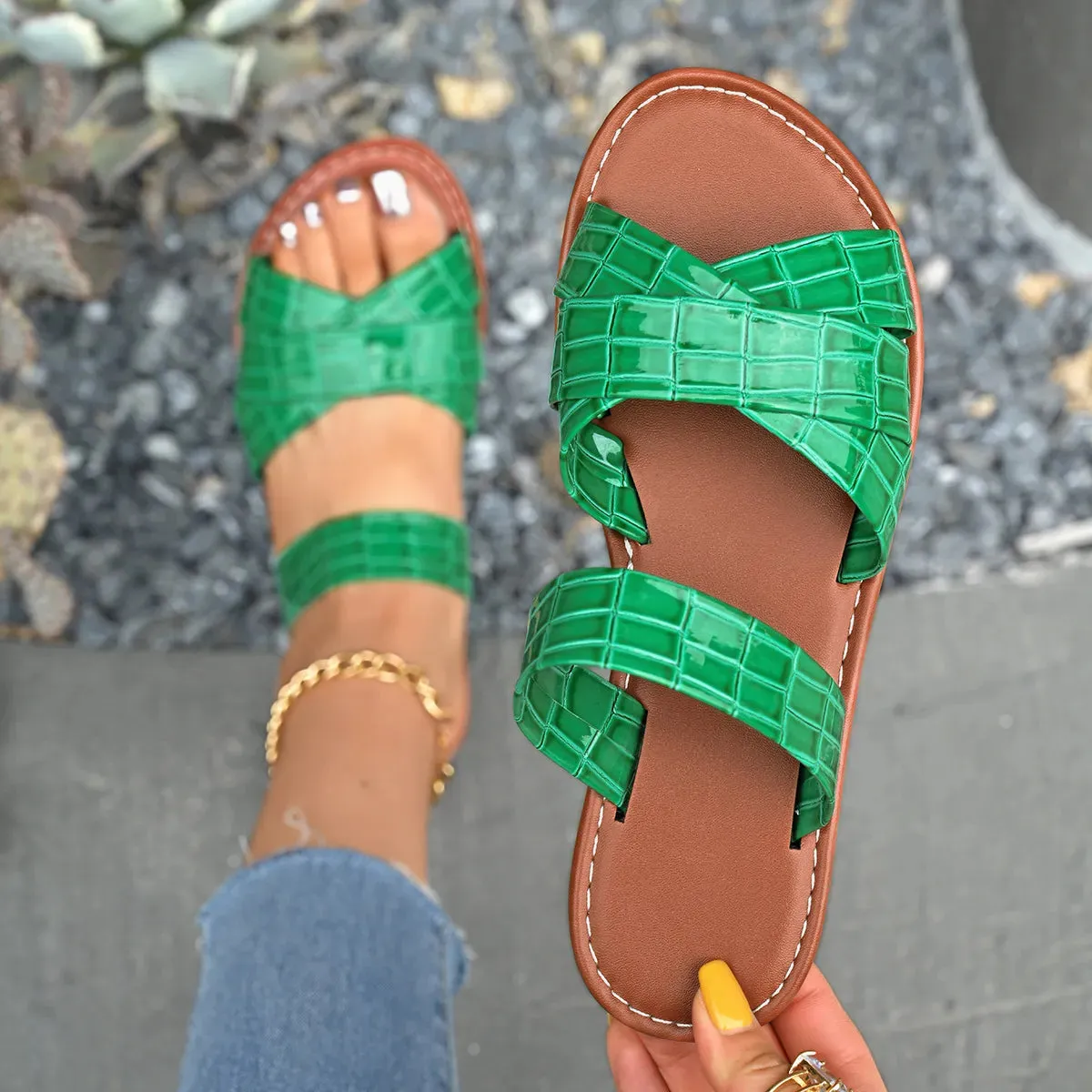 Open Toe Flat Sandals