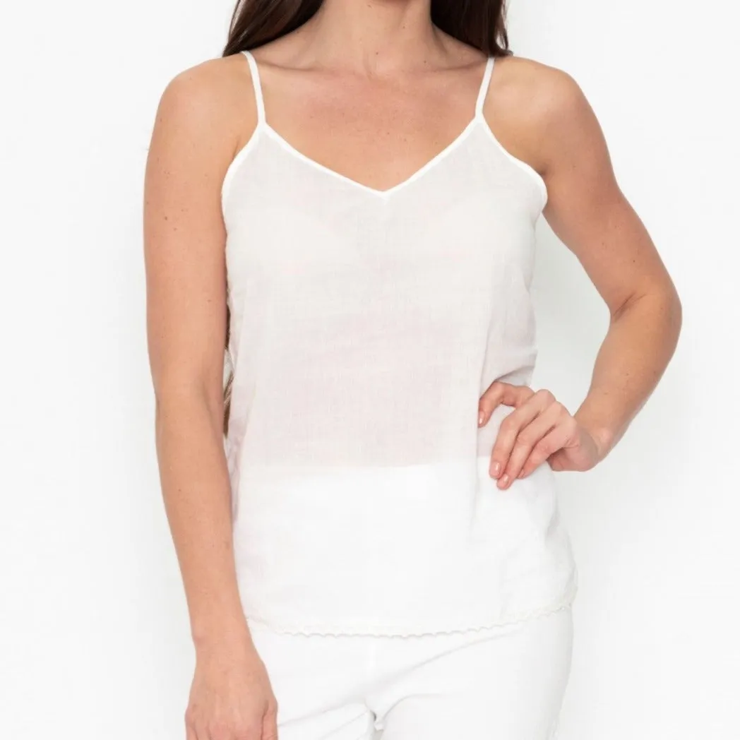 Orientique Cotton Cami Half Slip White