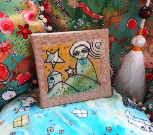 Original mixed media art on canvas 'Starry Night'