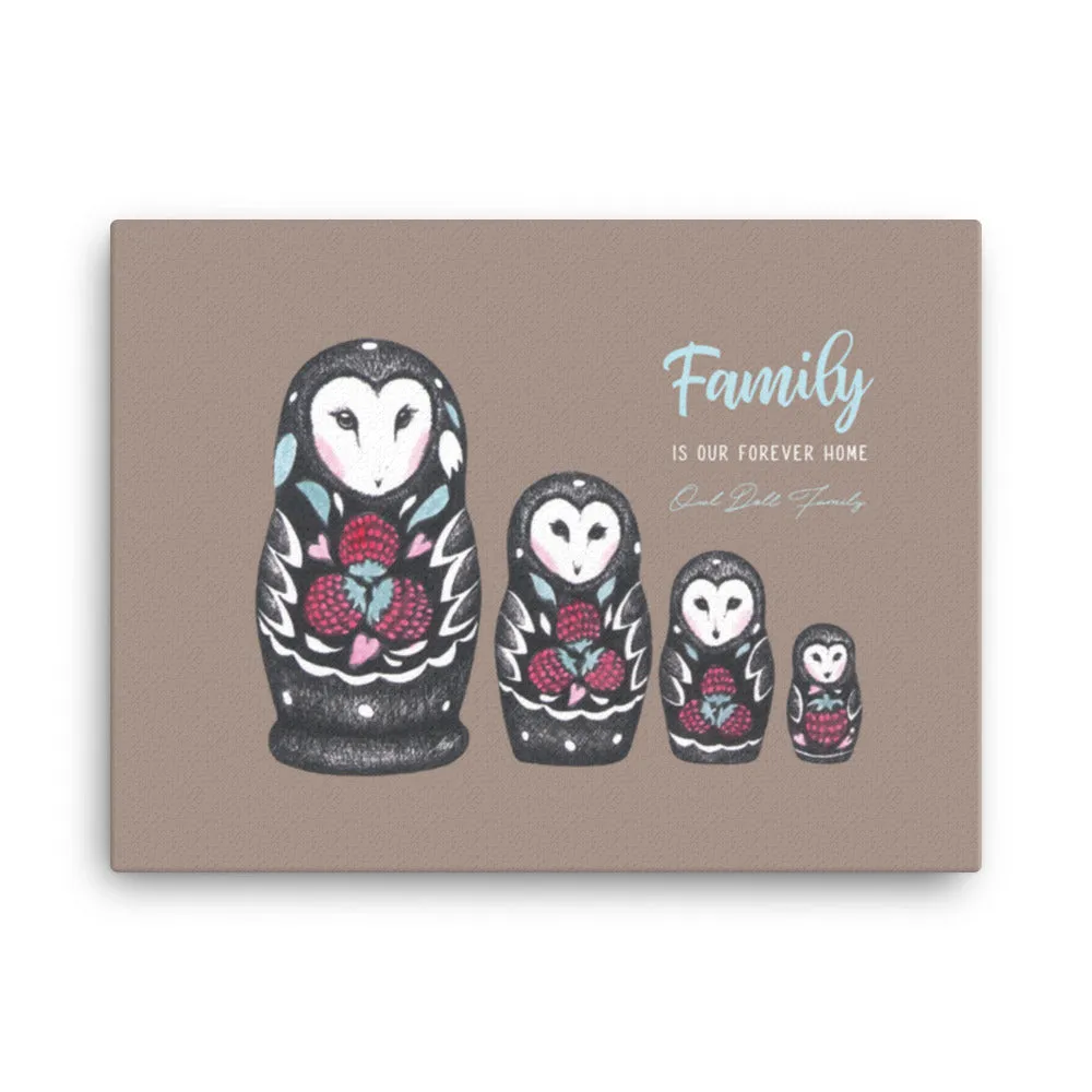 Owl Doll Family Canvas Print