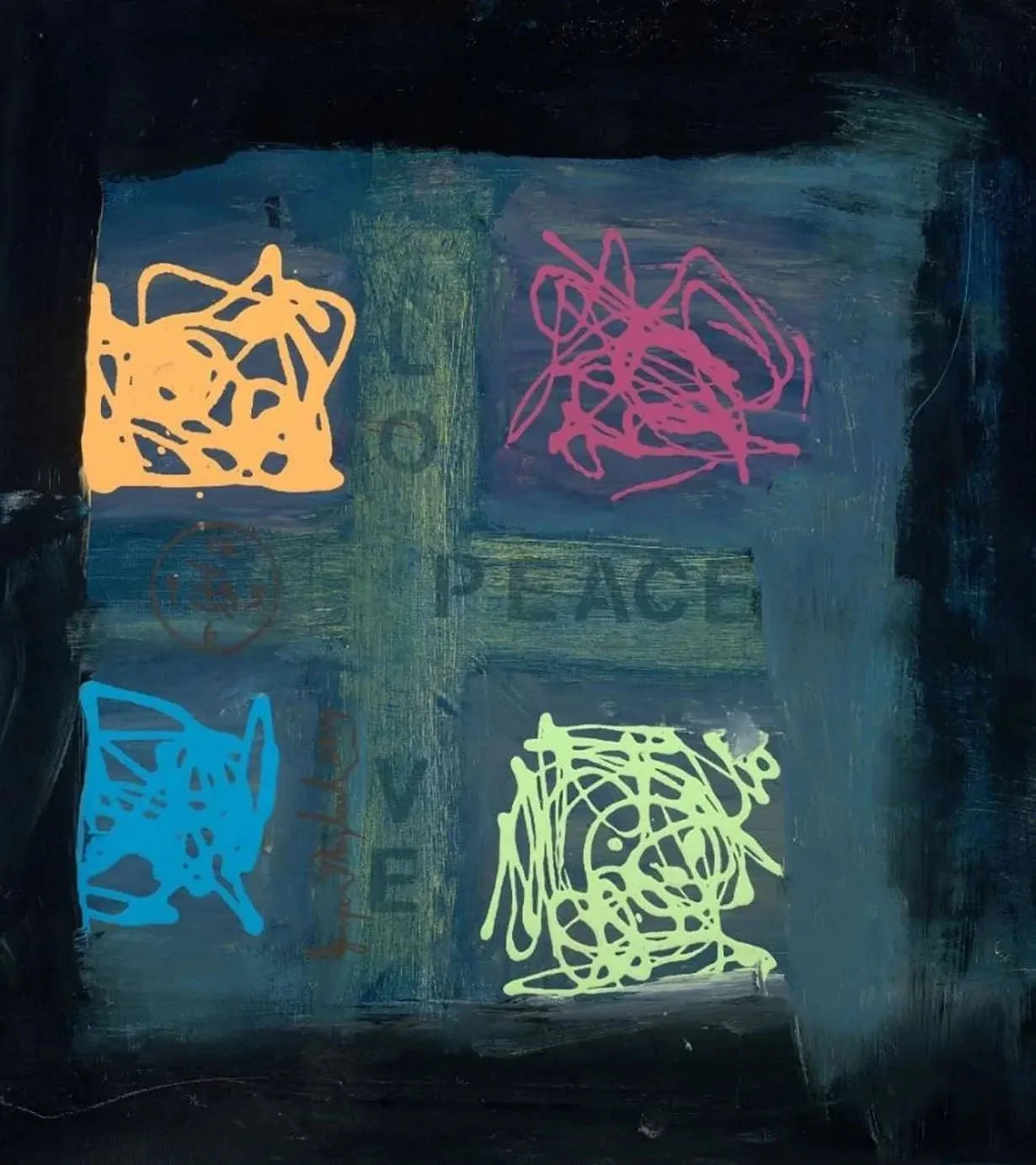 Peace & Love  (Embellished-Hand Signed by the Artist)