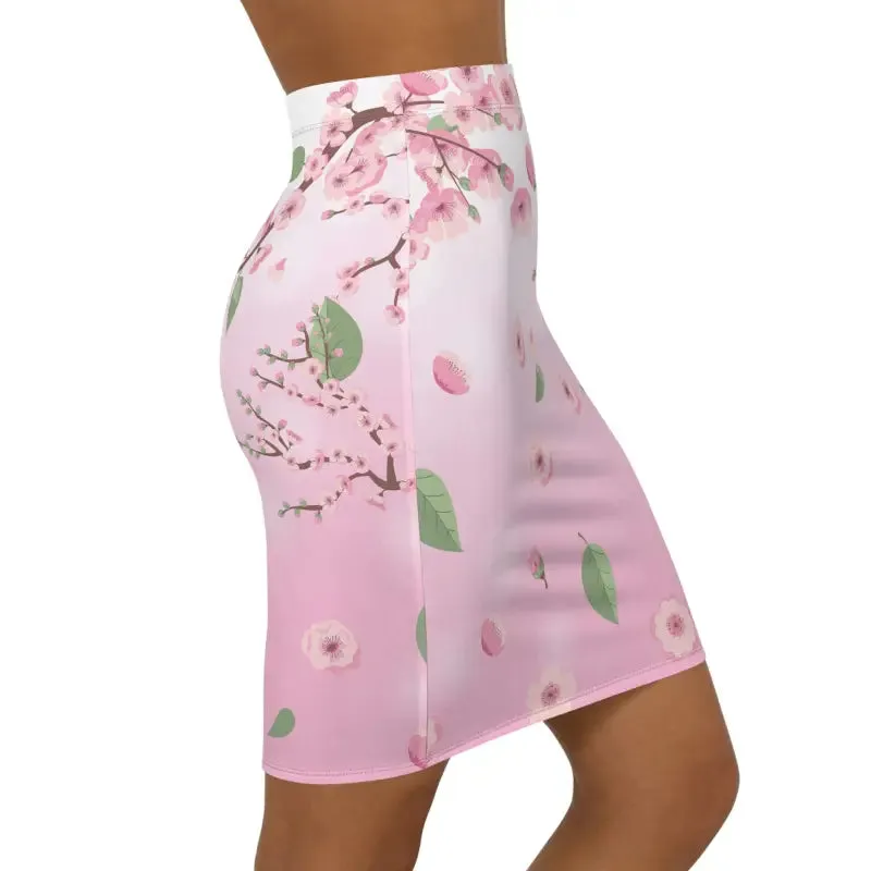 Pink Flowers Womens Mini Skirt that Steals Hearts