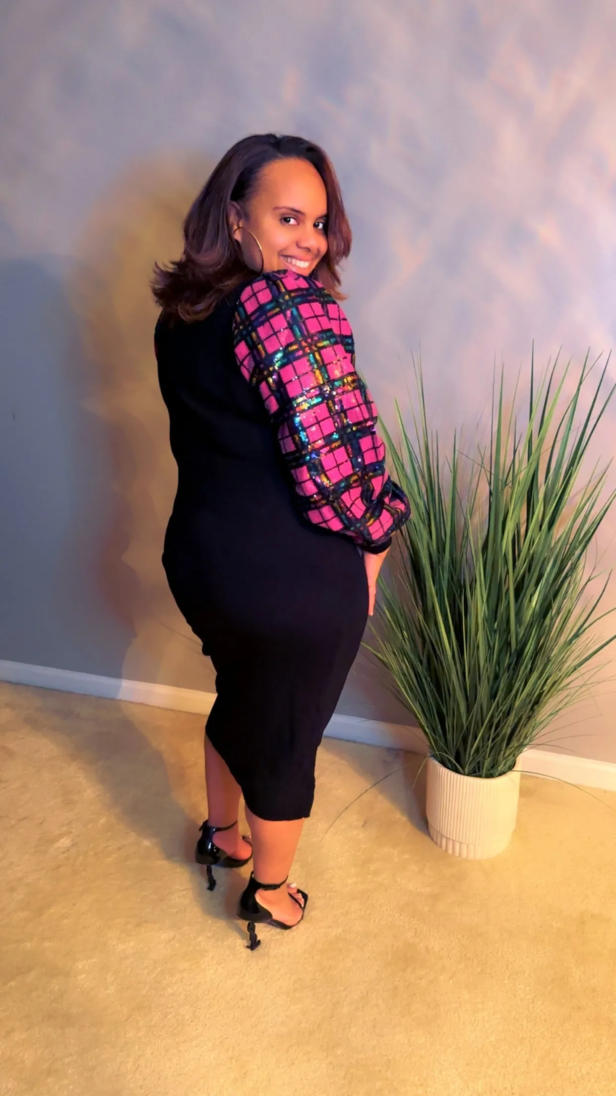 Plus “Starlight Glow” Sweater Dress