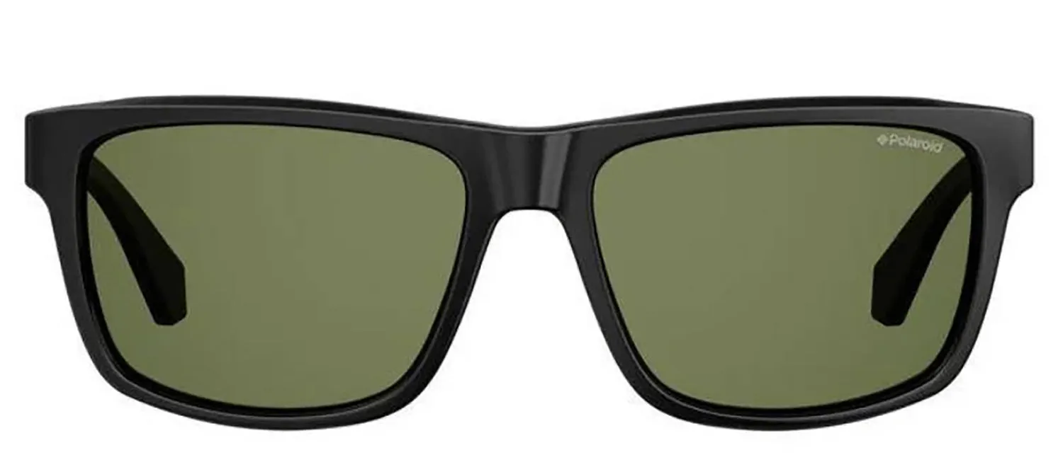 Polaroid PLD 2058/S 003_M9 Rectangle Plastic Black Sunglasses with Grey Polarized Lens
