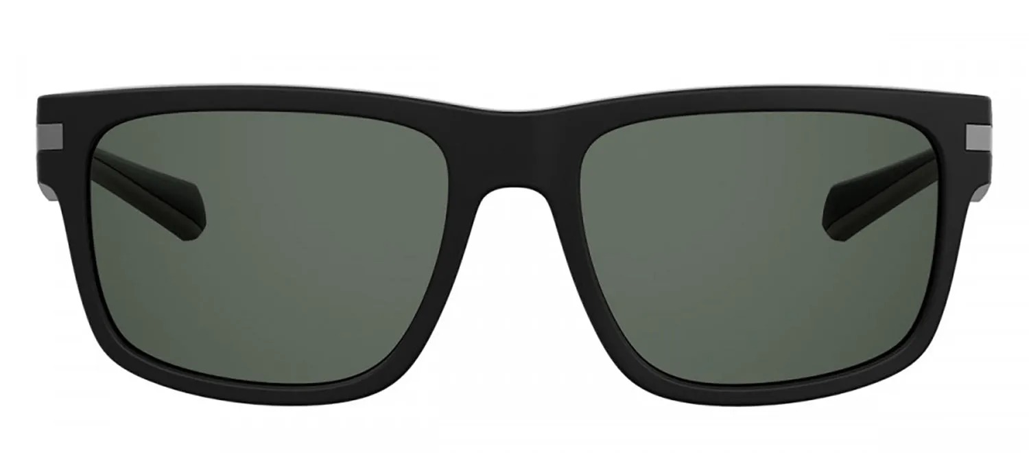 Polaroid PLD 2066/S 003_M9 Rectangle Plastic Black Sunglasses with Grey Polarized Lens