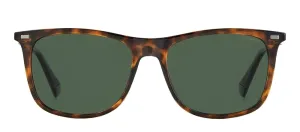 Polaroid PLD 2109/S 086_UC Rectangle Plastic Havana Sunglasses with Green Polarized Lens