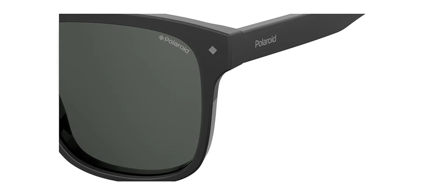Polaroid PLD 6041/S 807_M9 Rectangle Plastic Black Sunglasses with Grey Polarized Lens