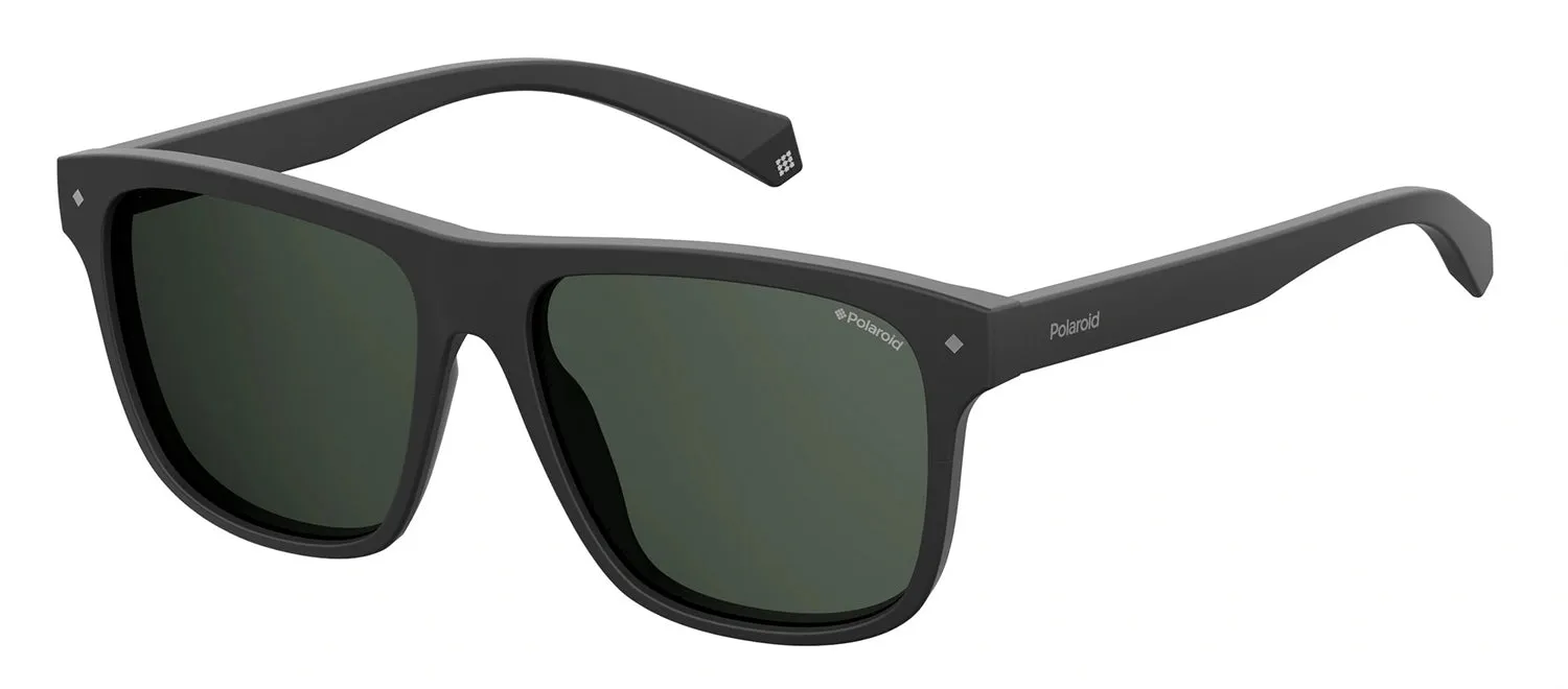 Polaroid PLD 6041/S 807_M9 Rectangle Plastic Black Sunglasses with Grey Polarized Lens