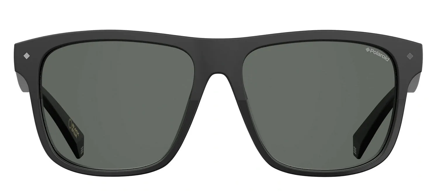 Polaroid PLD 6041/S 807_M9 Rectangle Plastic Black Sunglasses with Grey Polarized Lens