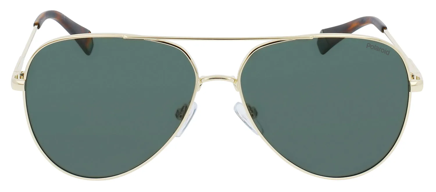 Polaroid PLD 6187/S J5G_UC Aviator Metal Gold Sunglasses with Green Polarized Lens