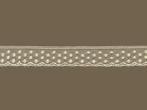 Polka Dot Edge Lace, ivory - 3/4"(2cm)