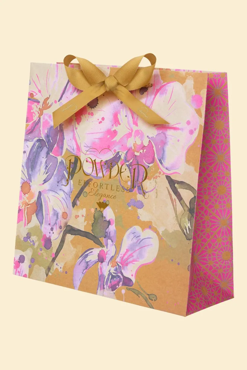 Powder Impressionist Floral Kimono Gown