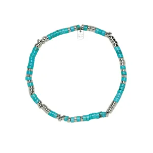 Pura Vida Turquoise Bead Stretch Anklet