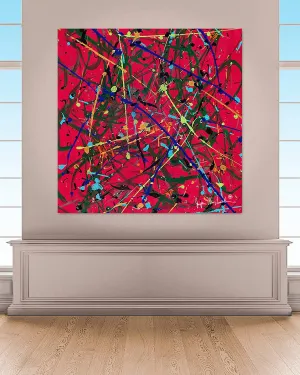 Red Space  (Embellished-Hand Signed by the Artist)