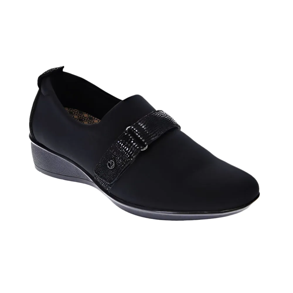 Revere Women's Genoa Stretch Loafer Black