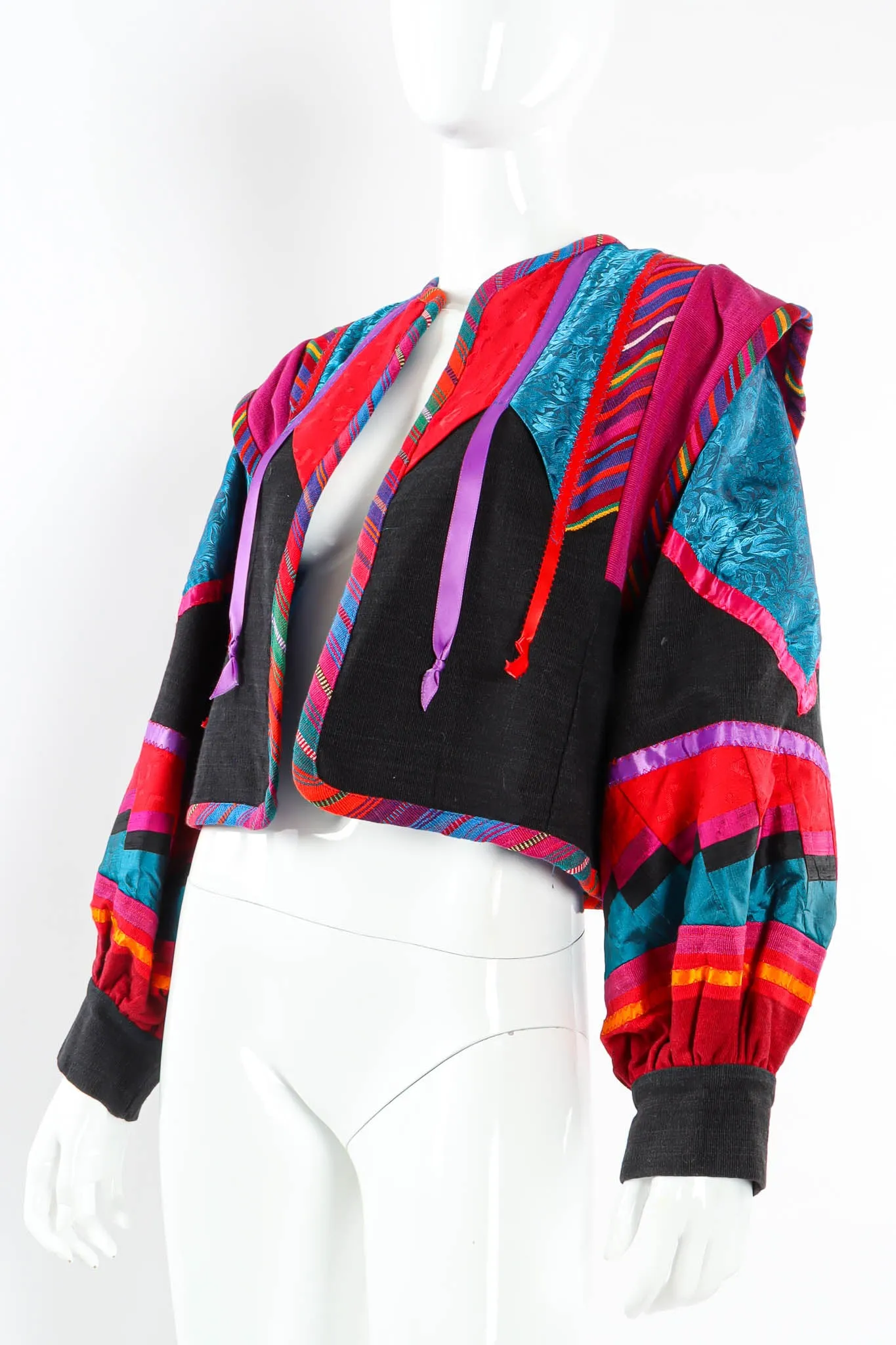 Ribbon Patchwork Crop Jacket