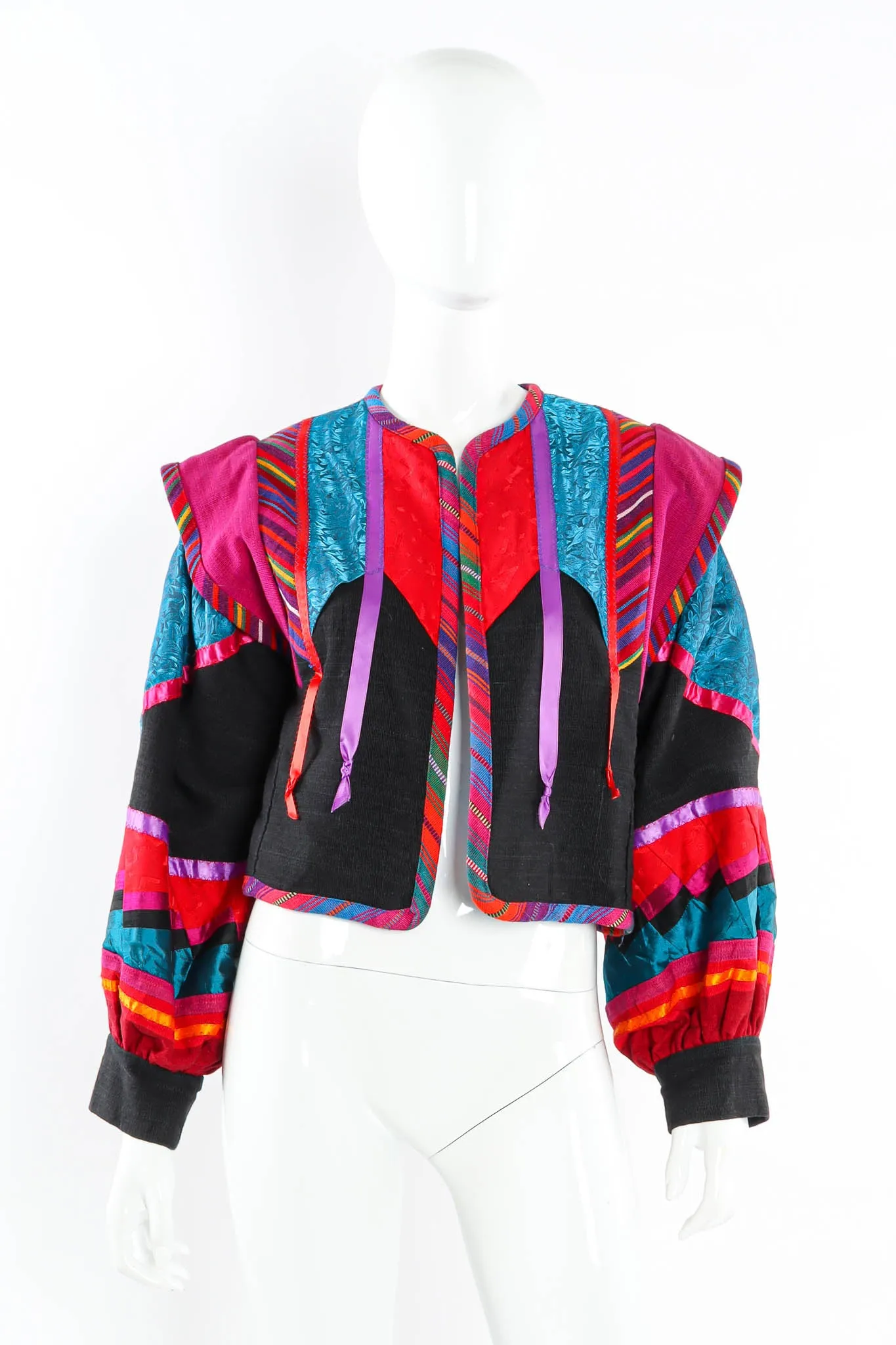 Ribbon Patchwork Crop Jacket
