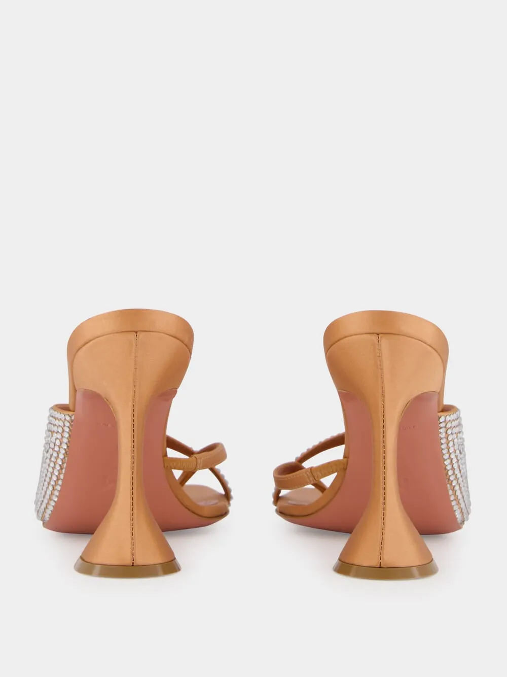 Shiona Latte Satin Slipper with Crystals