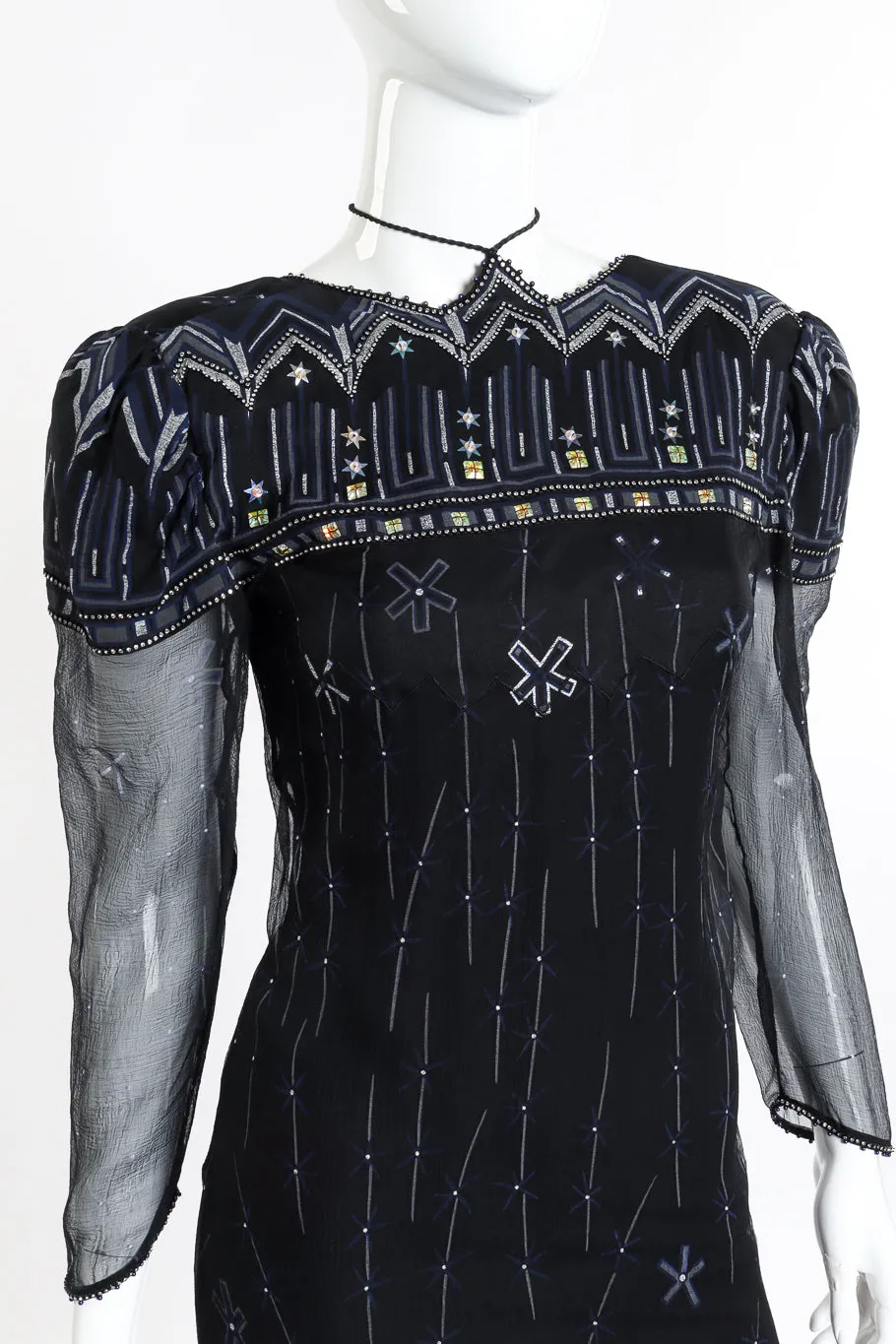 Silk Skyline Deco Dress