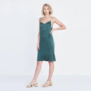 Silk V Dress in Green