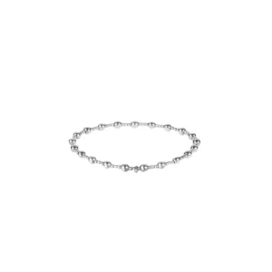 Silver Multi Sized Beaded Stretch Bracelet