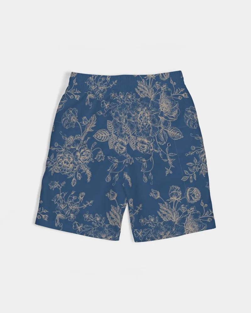 SMF Navy Toile Floral Masculine YouthSwim Trunk