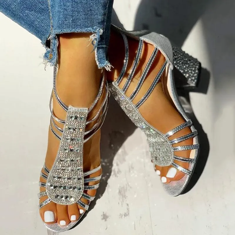Studded Multi-Strap Chunky Sandals