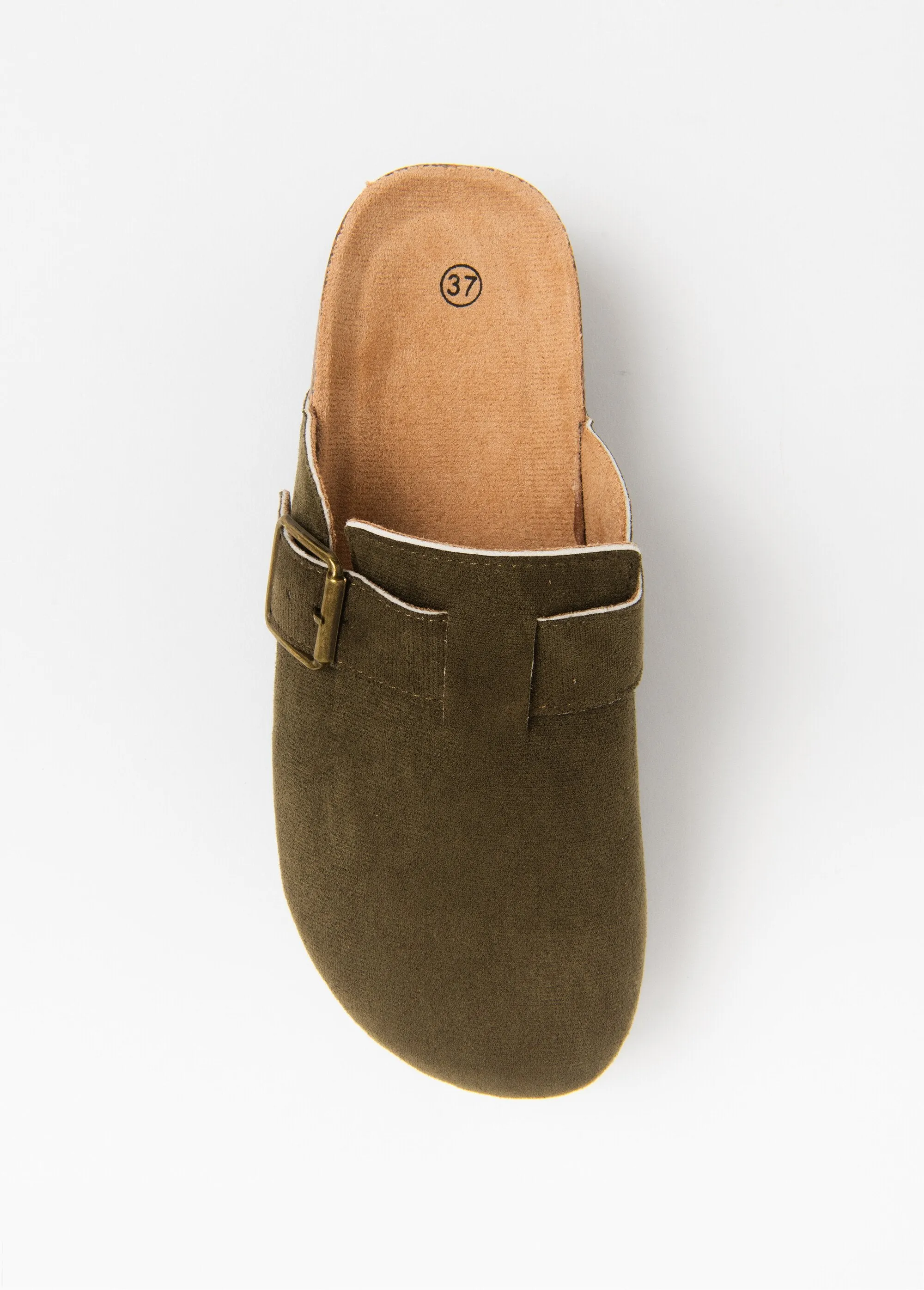 Suede clog mules with platform sole