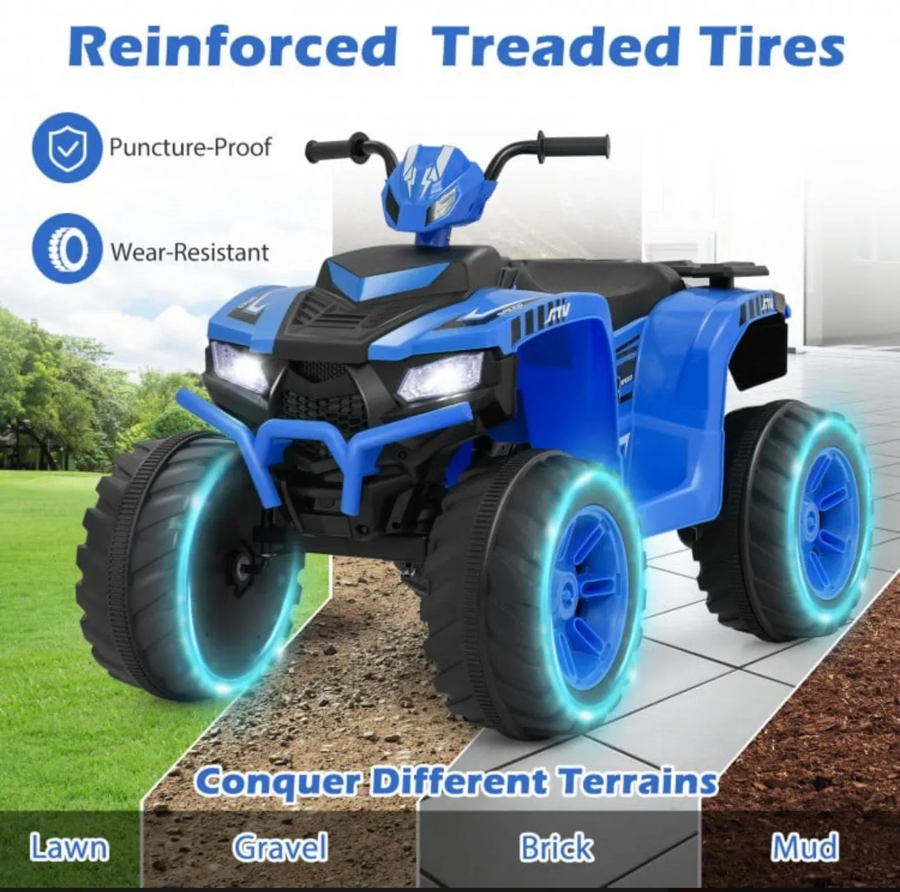 Super Cool 2025 Kids 24V Electric Ride On Car ATV Upgraded | Pedal | 2 Speeds | Music | LED Lights | Ages 3-8