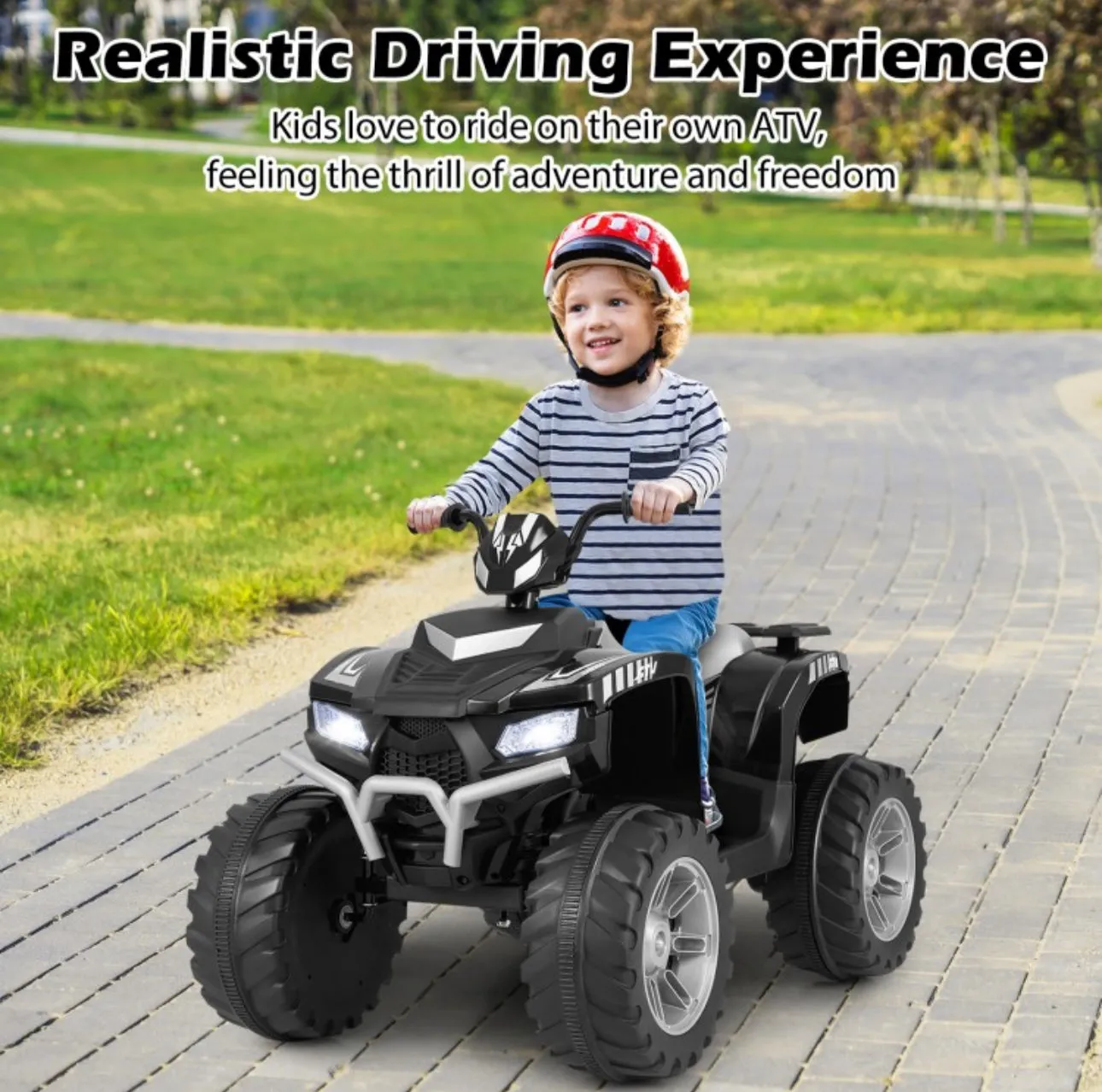 Super Cool 2025 Kids 24V Electric Ride On Car ATV Upgraded | Pedal | 2 Speeds | Music | LED Lights | Ages 3-8