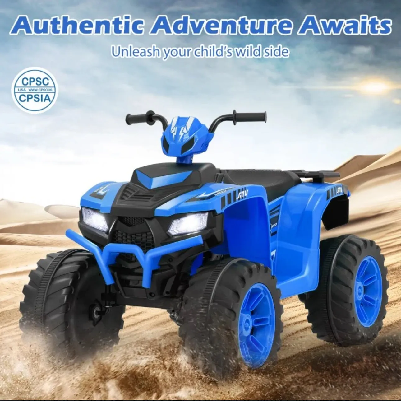 Super Cool 2025 Kids 24V Electric Ride On Car ATV Upgraded | Pedal | 2 Speeds | Music | LED Lights | Ages 3-8