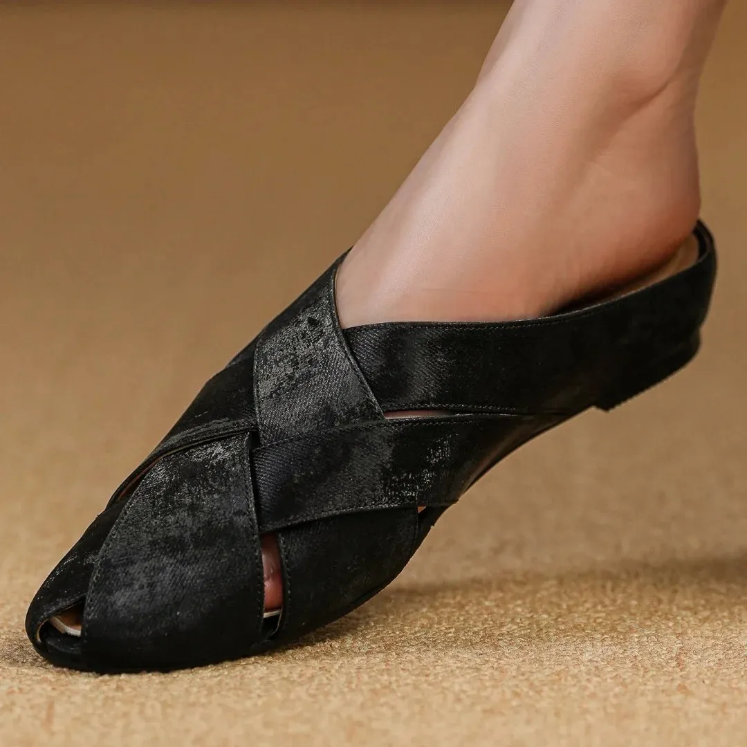 Sutton Braided Leather Mules