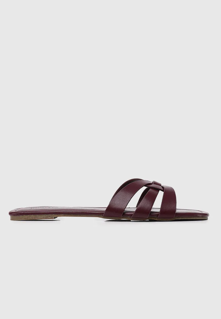 Suvi Open Toe Sandals (Maroon)