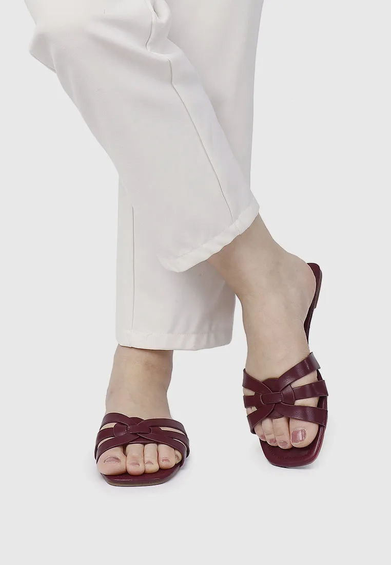 Suvi Open Toe Sandals (Maroon)