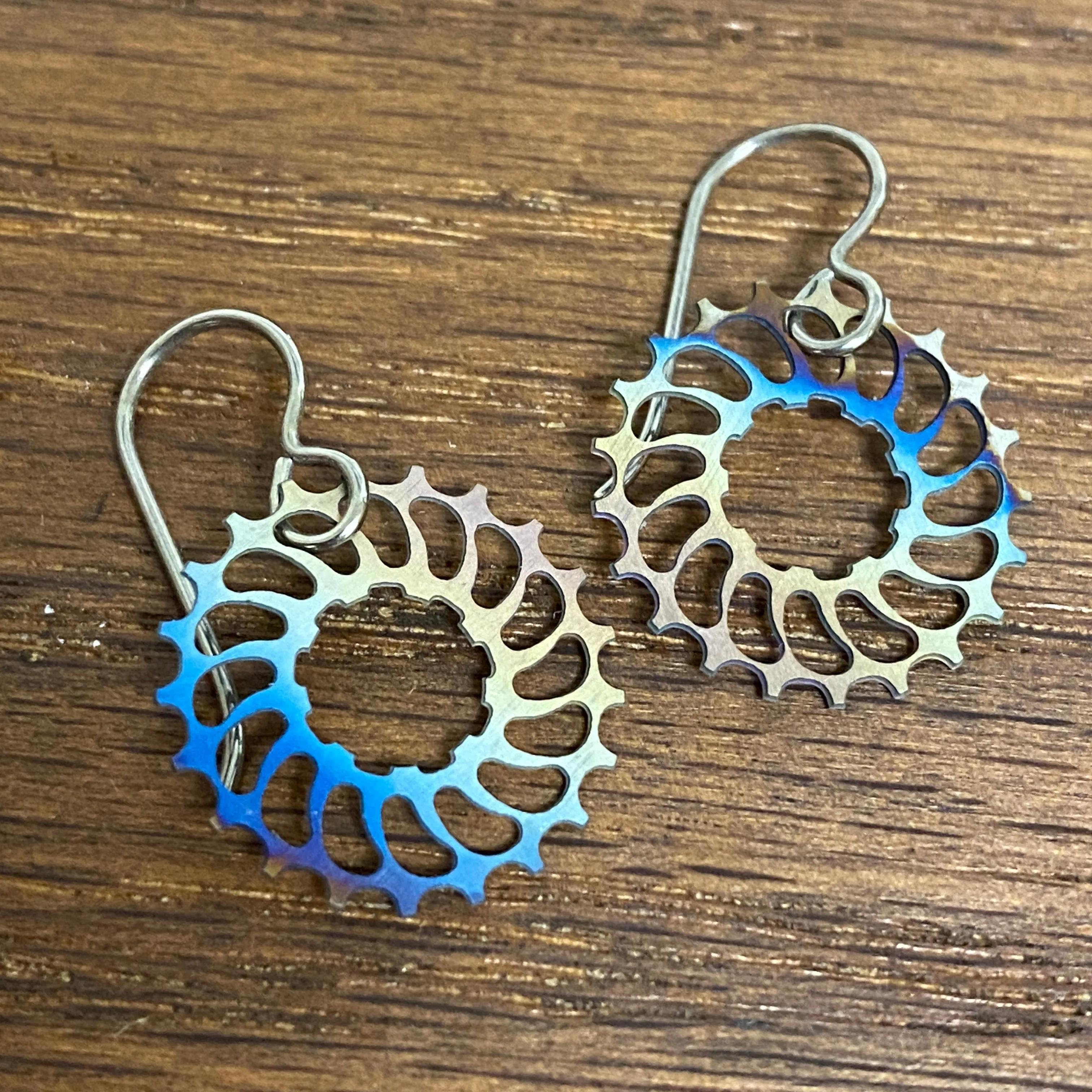 Titanium Boone Titanium Cog Earrings