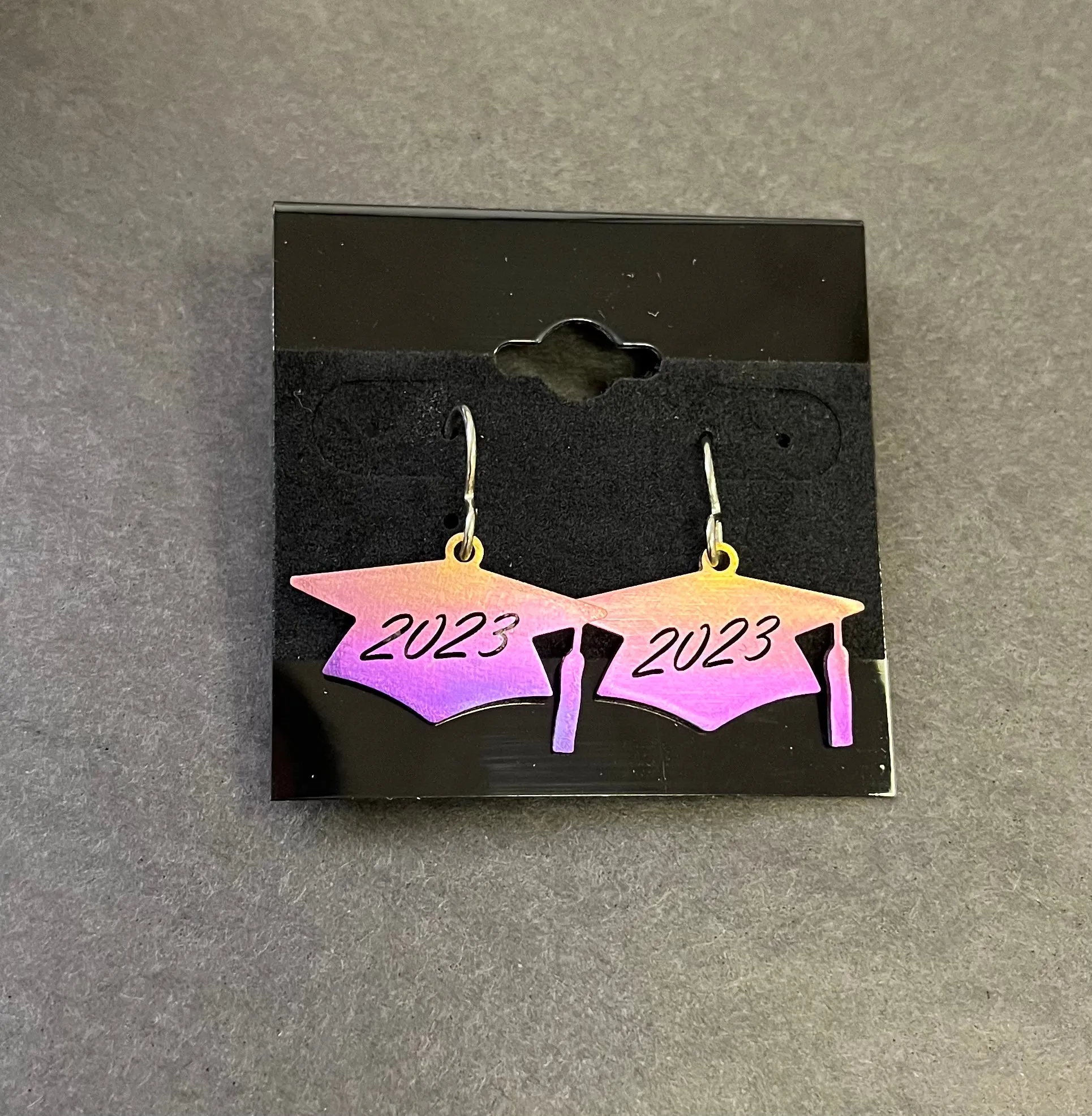 Titanium Graduation Cap Earrings