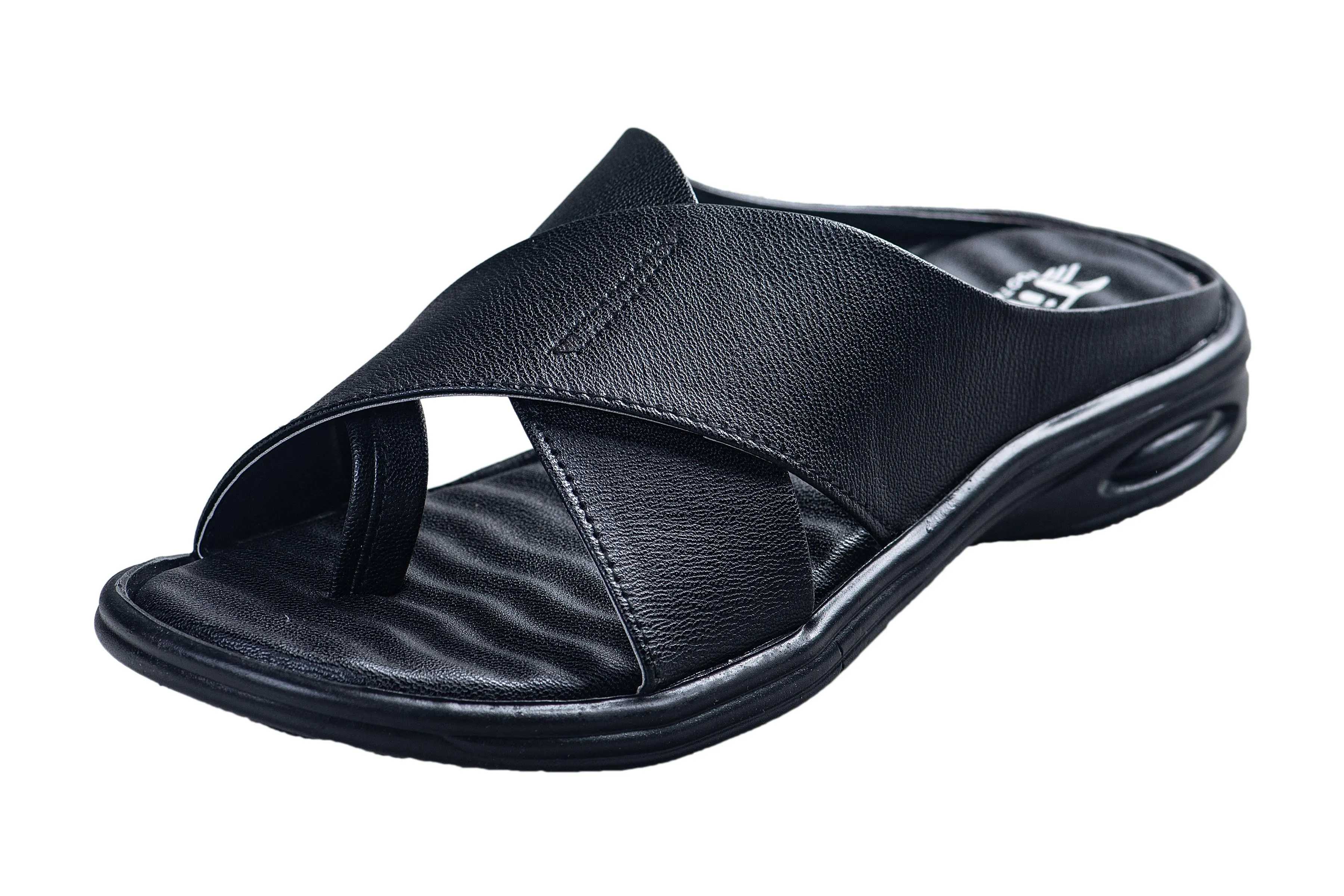 Titas Gents Black Chappal