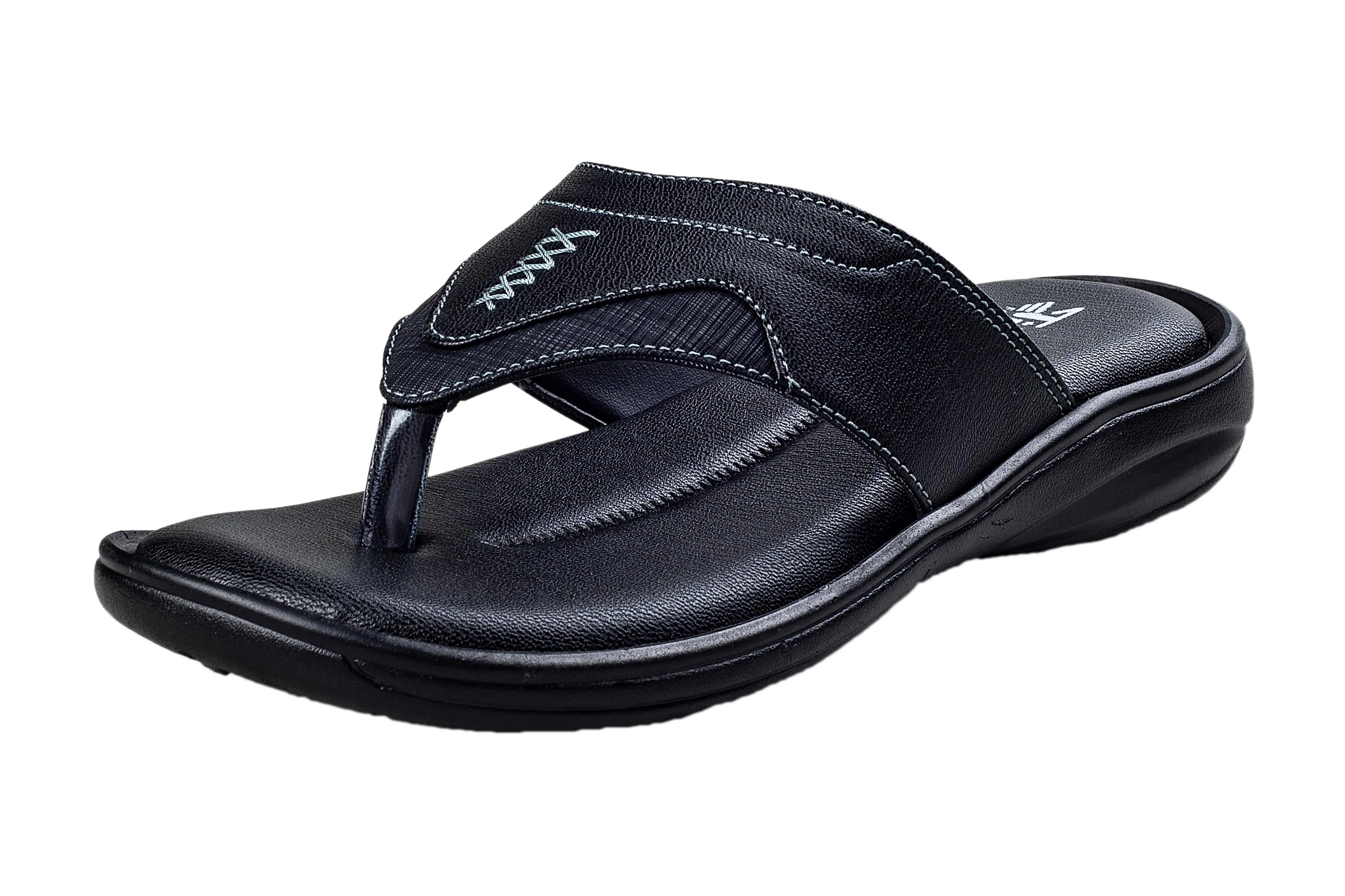 Titas Gents Black / Grey Chappal