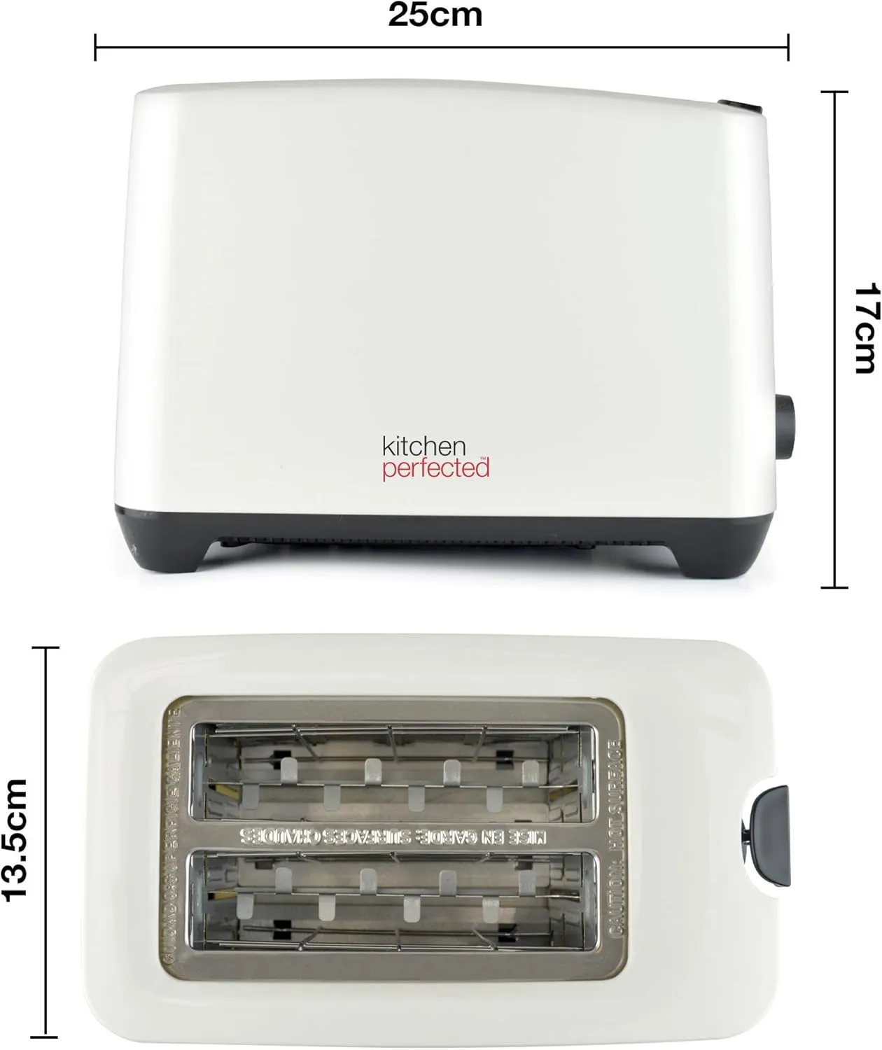 Toaster 2 Slice Wide Slot - Cool Touch Crumb Tray Variable Browning - Cream