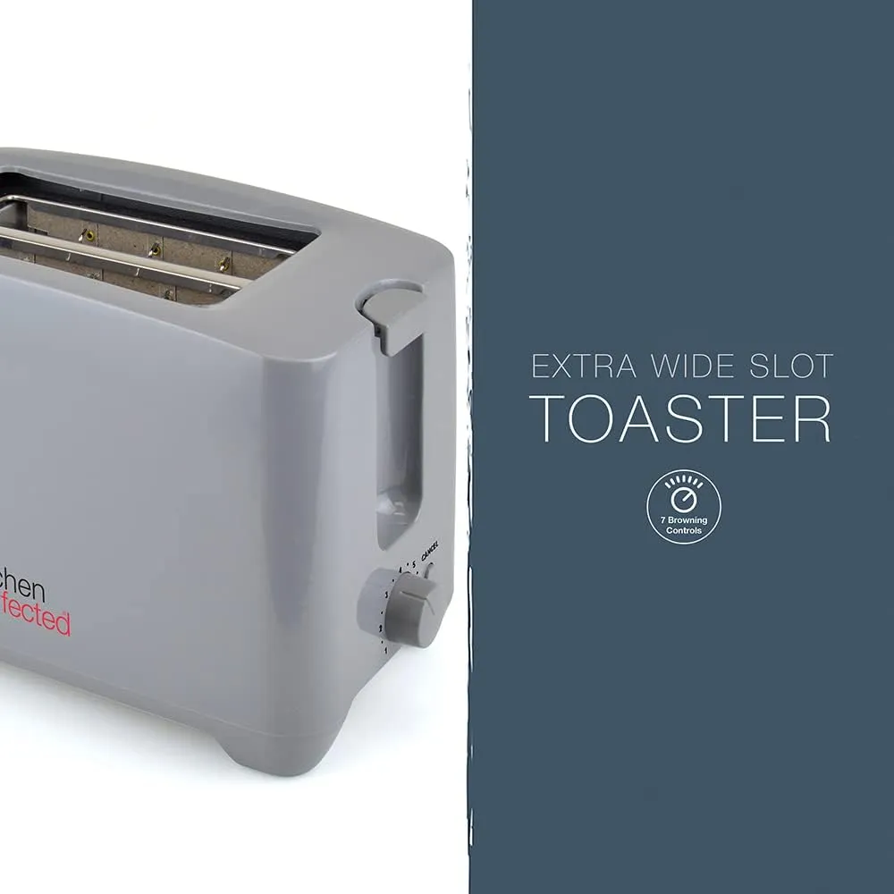 Toaster 2 Slice Wide Slot - Cool Touch Crumb Tray Variable Browning - Grey