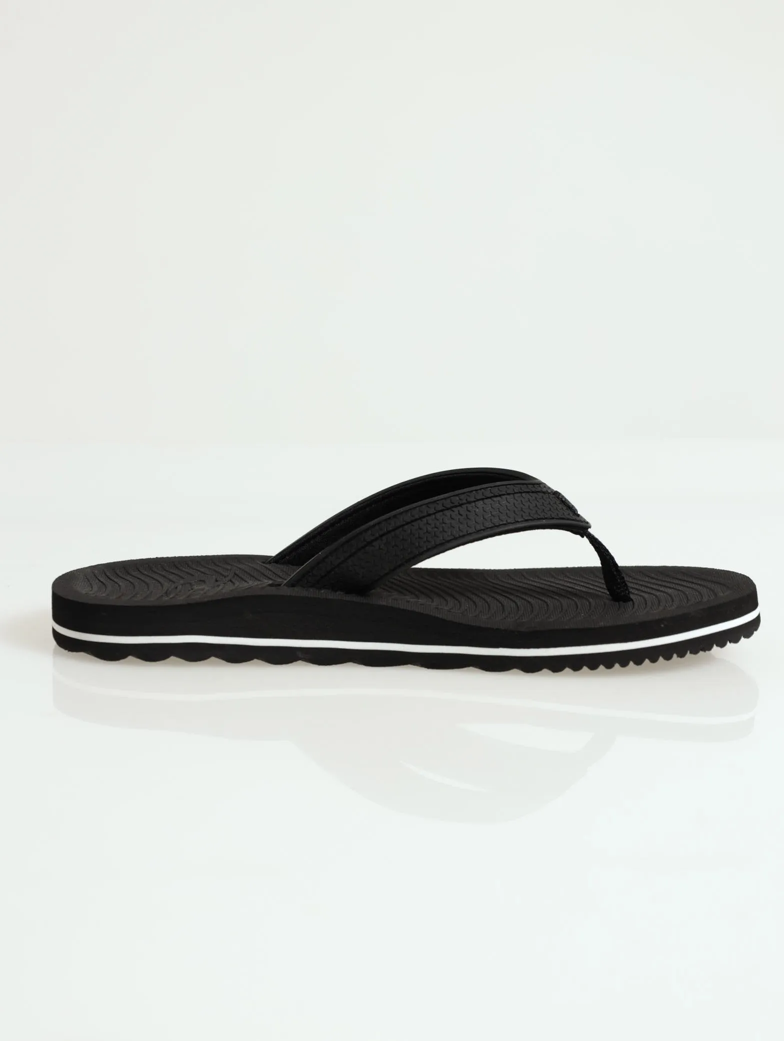 Tunnels Open Toe Thong Sandal - Black