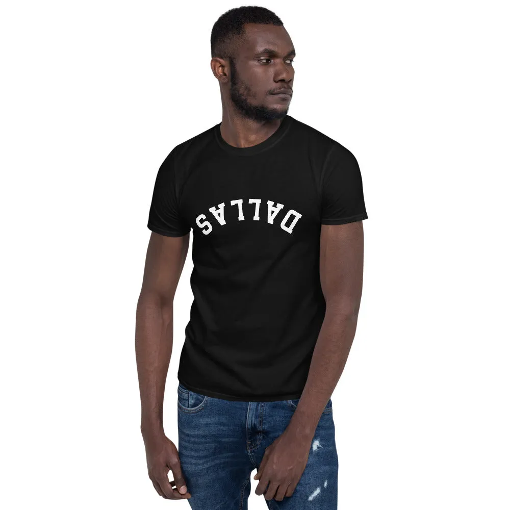 Upside Down Dallas Short-Sleeve Unisex T-Shirt, Inverted Dallas Tee