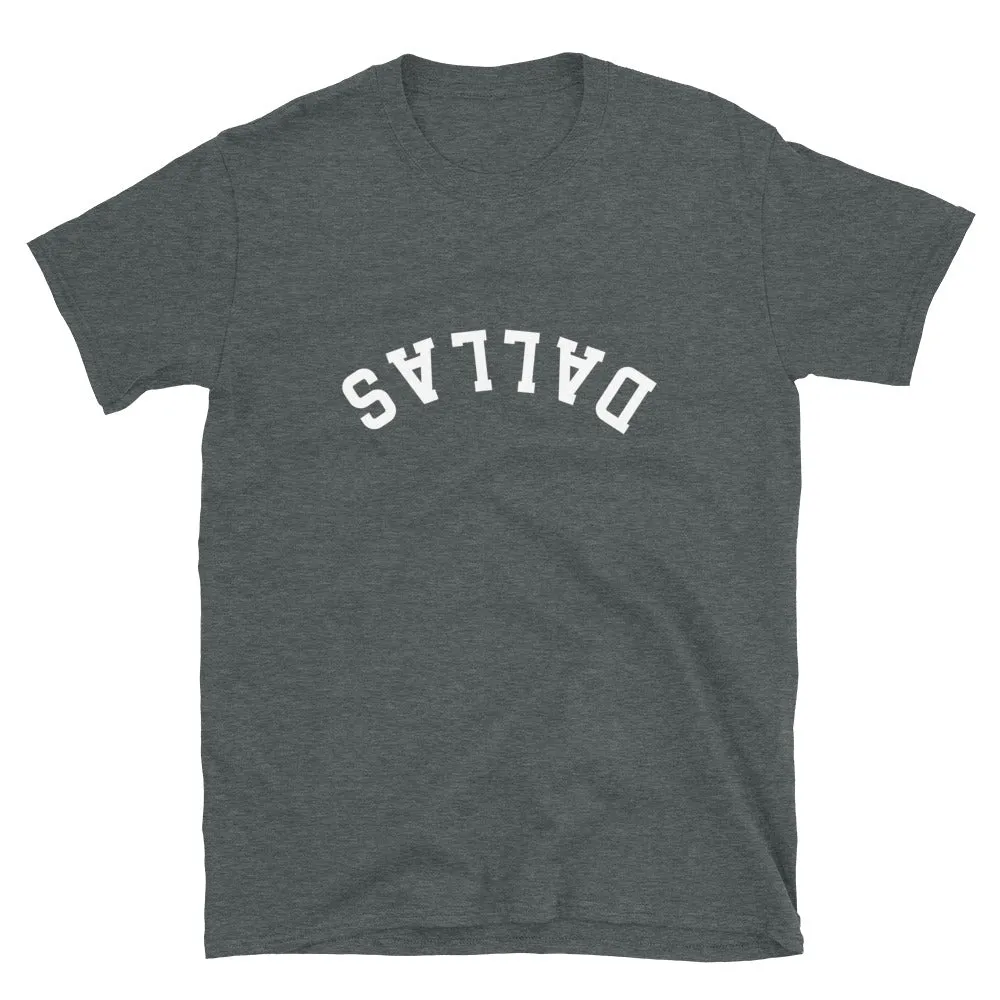 Upside Down Dallas Short-Sleeve Unisex T-Shirt, Inverted Dallas Tee