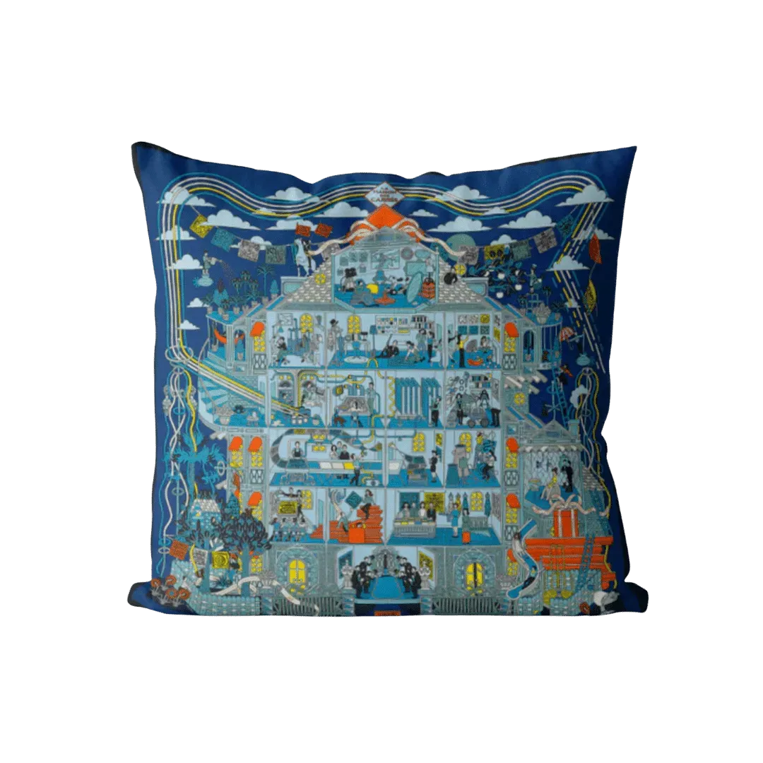 Utopia City Printed Throw Pillow Cover